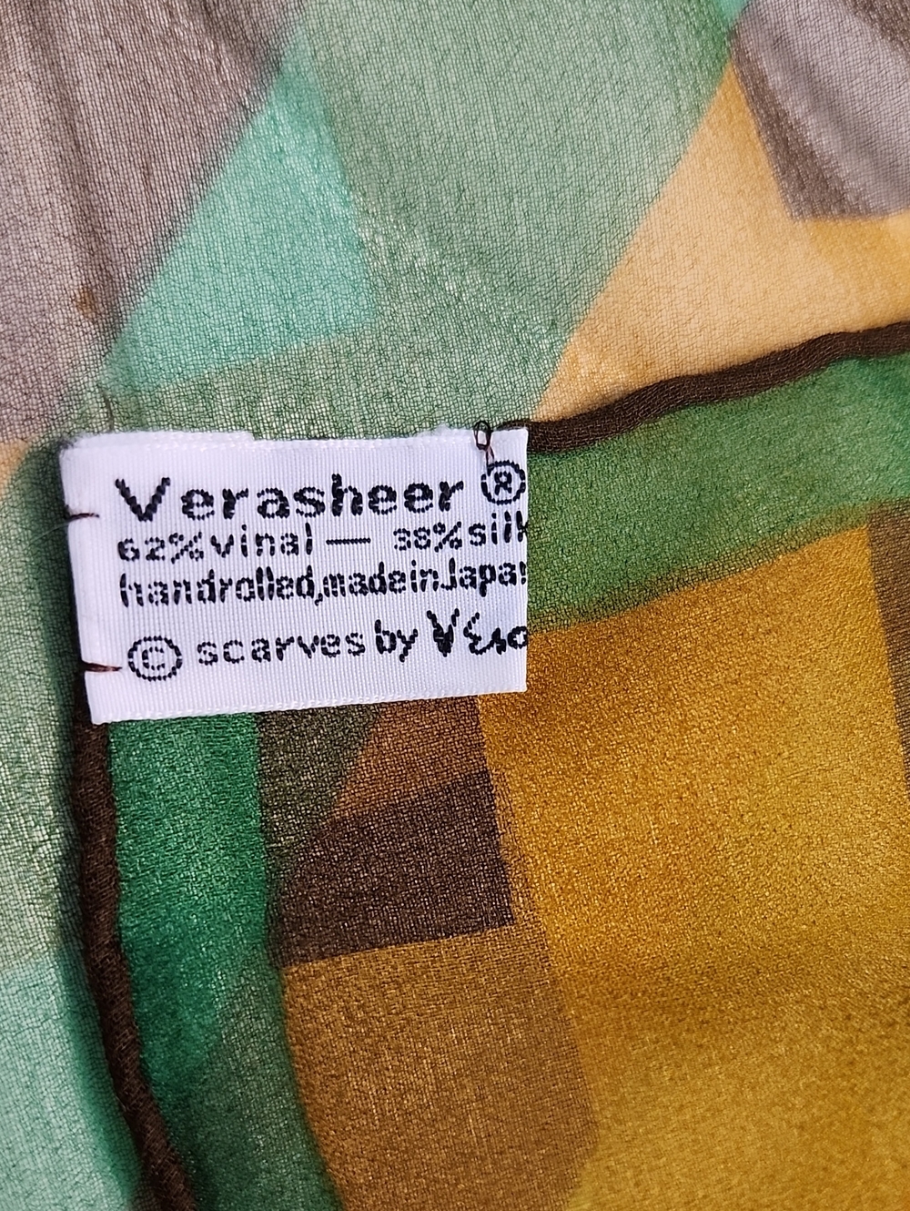 Vera Neumann Vintage 1970's Chiffon Square Scarf - Picture 4 of 5
